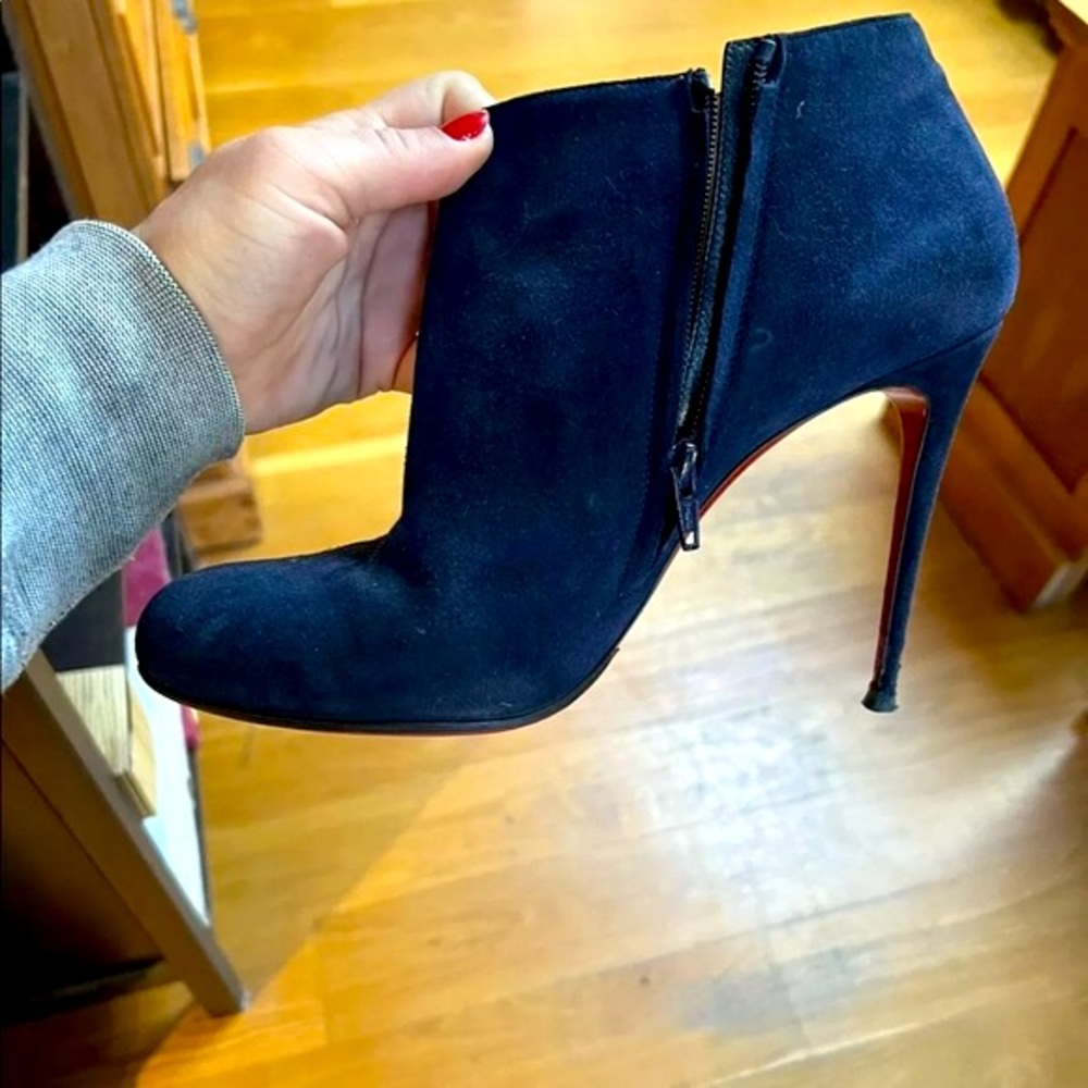 Christian Louboutin Navy Suede Belissima Booties - Picture 13 of 16